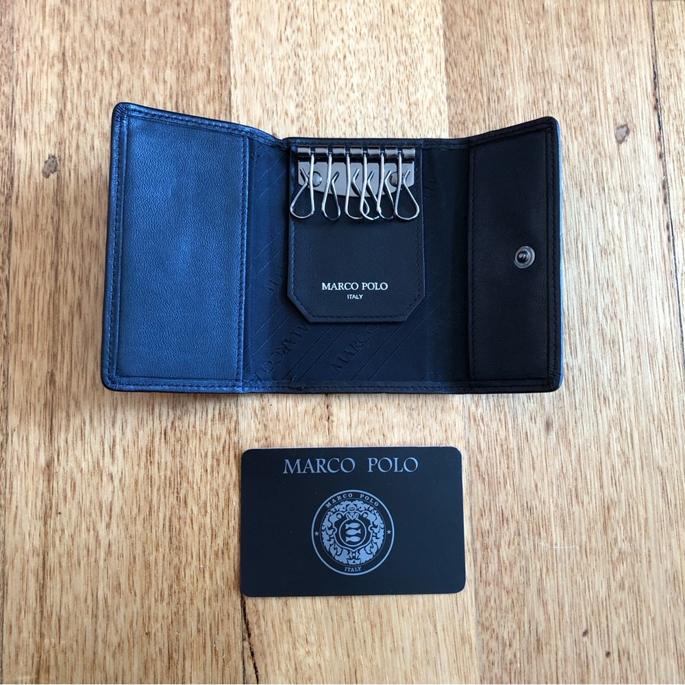 Marco Polo black Italian leather 6 key holder - Picture 5 of 7